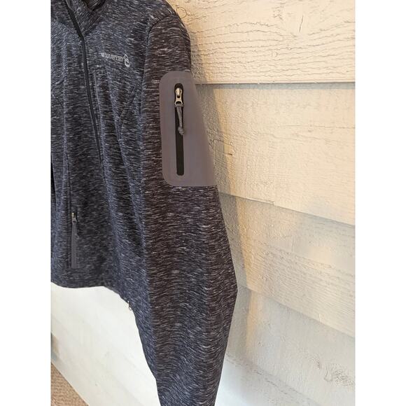 Free Country Softshell Jacket Medium Gray Hooded Fleece Lined Zip Up Coat - Picture 4 of 10